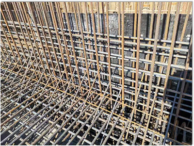 梅河口市生活垃圾焚烧发电项目部垃圾池基础钢筋绑扎